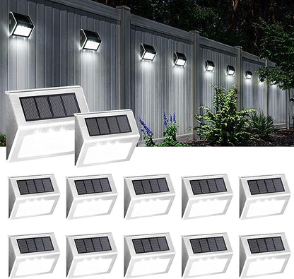SOLPEX 24 Pack Solar Outdoor Lights,12 Pack Step Light,12 Pack Ground Light,Waterproof Solar Lights for Stairway/Patio/Porch/Pathway/Walkway/Garden-(Cold W