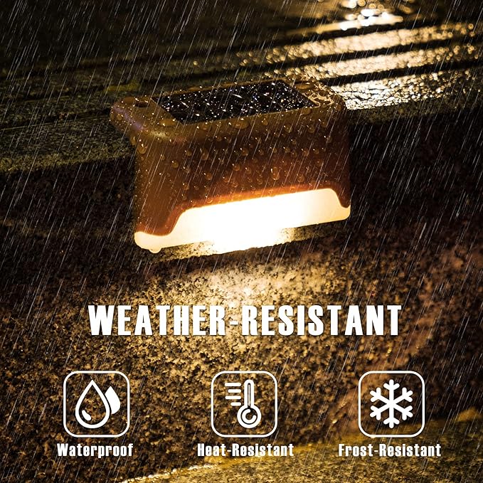 Solar Deck Lights Outdoor, Solar Step Lights Waterproof Led Lights for Outdoor Stairs, Step, Fence, Patio,Yard,Porch and Balcony(12 Pack,Warm White)