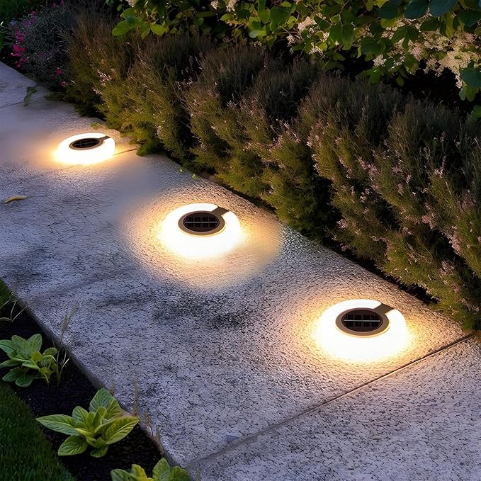 Solar Pathway Lights - Solar Landscape Lights Weather-Resistant | Auto On/Off, Energy-Saving Landscape Lighting for Front Yard, Path, Terrace, Sidewalk, Staircase (Warm Light)