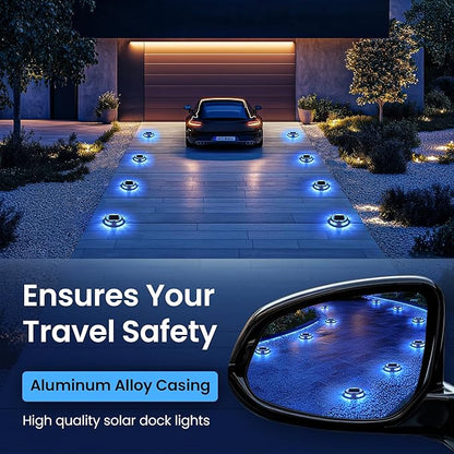 SOLPEX Solar Driveway Lights 12 Pack,Multi-Color Deck Light Outdoor IP68Waterproof,Solar Pathway Lights Outdoor for Dock,Sidewalk,Stair