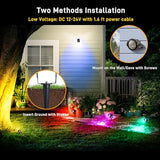 Christmas Landscape Lights 12W RGBW Outdoor Spot Lights for Yard, Low Voltage LED Landscape Spotlight with Remote | Lumora