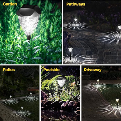Ensenior 16-Pack Solar Lights Outdoor, Auto ON/Off 6500K LED Solar Garden Lights for Pathway, Yard, Patio, Walkway, Planter, Waterproof, Energy-Efficient Landscape Lighting
