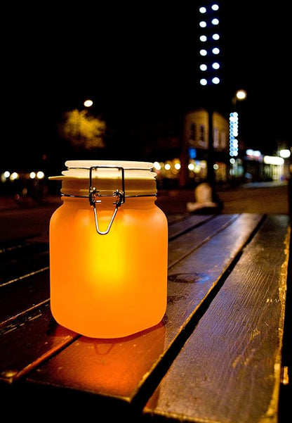 Suck UK - Sun Jar Solar Light Garden Lights Solar Powered Waterproof Rechargeable Lights Indoor & LED Mason Jar Party Gardening Gifts Or Garden Gifts Outdoor Yellow