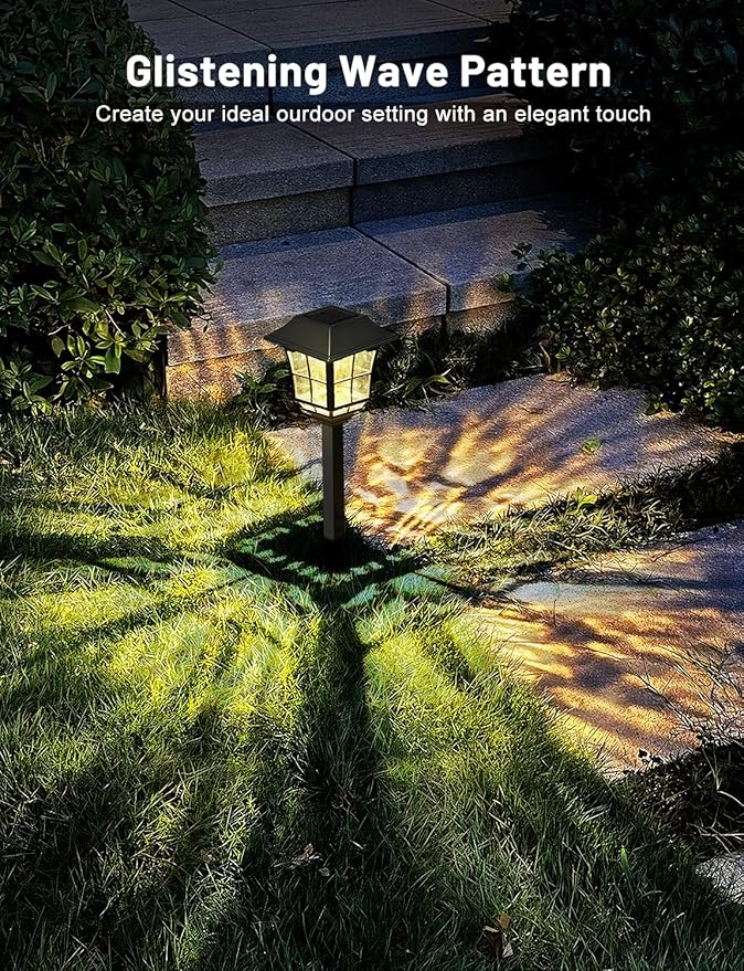 Solar Pathway Lights, 8 Pack Outdoor Waterproof Light, Solar Powered Garden Landscape Lighting, 3000K Warm White | Lumora