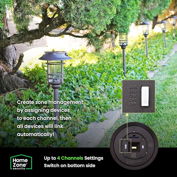 Mesh Linkable Series 6-Pack Solar LED Security Pathway Light w/ LiFePO4 Battery, 300LM, Auto-linking, 110°x16 ft Motion Detection, CCT 3000K/4000K/5000K, 4-Channel Settings, Stainless Steel, Bronze