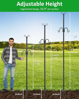 1.5 Inch Heavy Duty String Light Poles with 16.9” Spiral Ground Anchor - for Patio, Deck & Holiday Lighting, 8.5FT | Lumora
