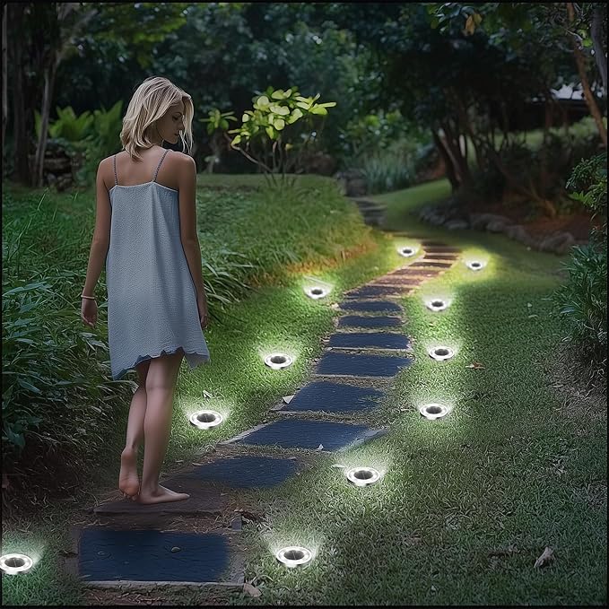 INCX Solar Ground Lights,16 Pack Solar Lights Outdoor Waterproof, Solar Garden Lights Landscape Lighting for Patio | Lumora