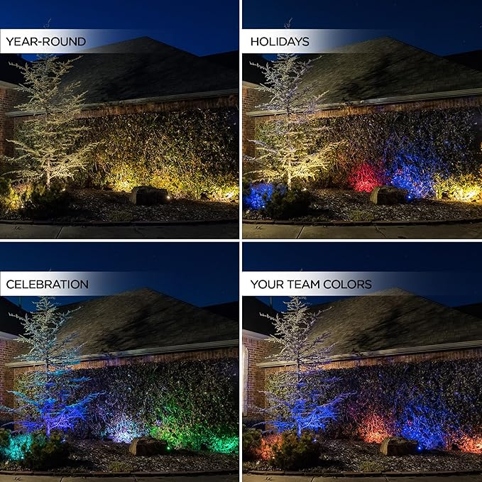 Enbrighten LED Ground Lights, 6 Path Lights, 40ft, Color Changing, Remote Control, Outdoor Path Lighting, Landscape Lighting for Yard, Garden, Patio, Walkway, 56067-S1