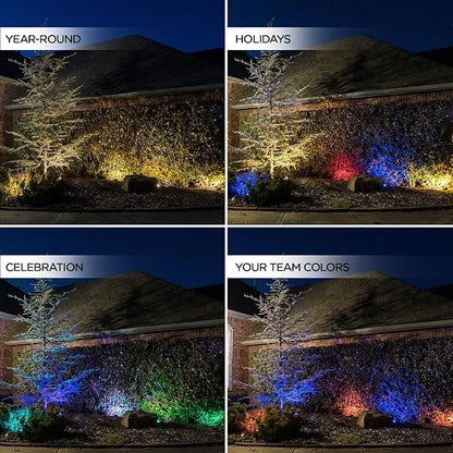 Enbrighten LED Ground Lights, 6 Path Lights, 40ft, Color Changing, Remote Control, Outdoor Path Lighting, Landscape Lighting for Yard, Garden, Patio, Walkway, 56067-S1