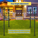 Ottsuls 4 Pack String Light Poles, 10FT Outdoor String Light Poles with Fork and Fixing Clamp, Metal Lighting Poles | Lumora