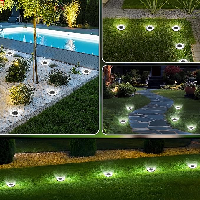 INCX Solar Ground Lights, 20 Pack Solar Lights Outdoor Waterproof, Solar Garden Lights Landscape Lighting for Patio | Lumora
