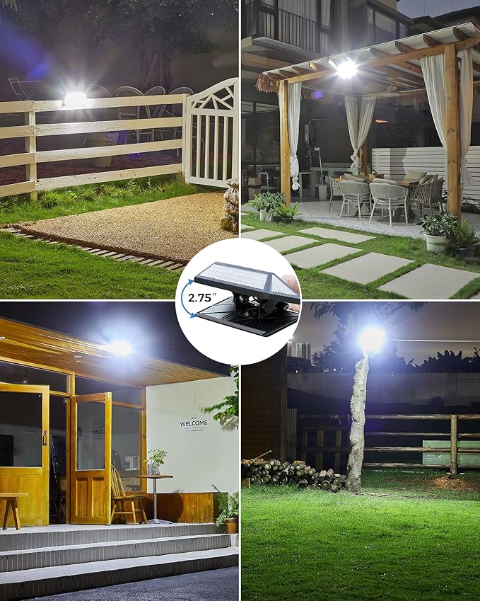 Large Clip on Solar Lights Outdoor, 208 LEDs 1000Lum Bright Solar Security Light with Motion Sensor, 3 Ways -Mount | Lumora