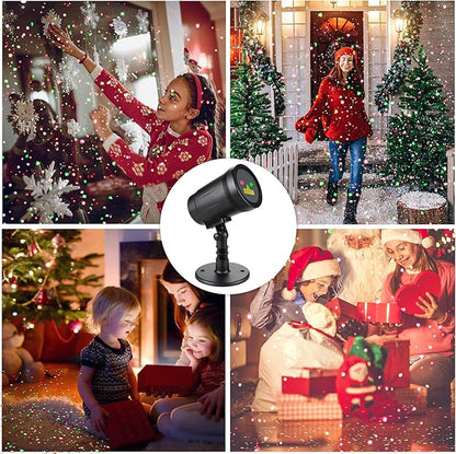 Christmas Laser Projector Lights Outdoor Indoor, 2 Colors with Red and Green Star Show, Christmas Laser Projector Lights Waterproof with Remote Decor for Christmas Holiday Party Garden Patio