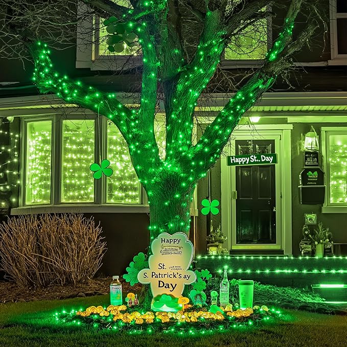 JMEXSUSS Green Christmas Lights Indoor Plug in,150 LED Connectable String Lights Outdoor, 59ft 8 Modes Green | Lumora