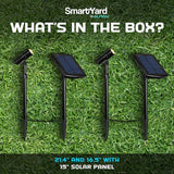 Outdoor Solar Spotlight, 2 Pack with 15" Panel - Waterproof LED, Easy to Install, Adjustable Height Outdoor Solar | Lumora