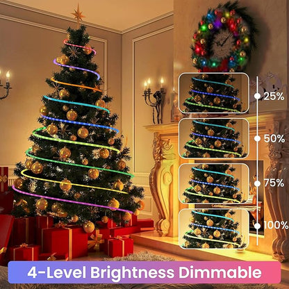 Jnaurb RGB Color Changing Rope Lights Outdoor, 100ft 300LED Smart String Lights with Remote & APP Control, Waterproof Music Sync Rope Lighting - DIY Flexible Tube LED Lights for Bedroom Garden Wedding