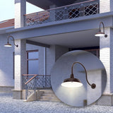 14in. Architectural Bronze Outdoor Gooseneck Barn Light Fixture With 24in. Long Extension Arm - Wall Sconce | Lumora
