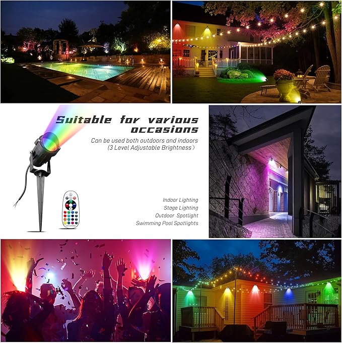 12W RGBW Low Voltage Landscape Lights, LED Color Changing Landscape Lighting,12V 24V Waterproof Outdoor Spotlight | Lumora