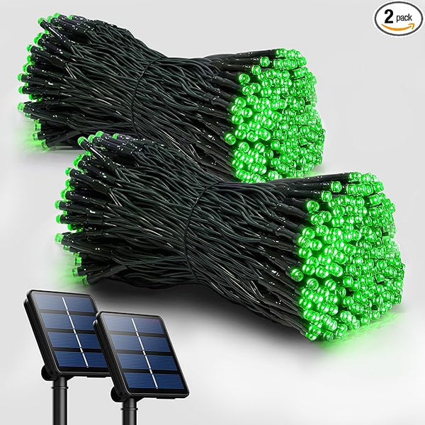 2 Pack Solar Christmas Lights Outdoor, 72FT 200 LED Solar String Lights with 8 Lighting Modes, IP65 Waterproof | Lumora