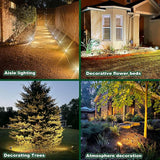 Anordsem Solar Spot Lights Outdoor: 1000mAh+ABS Waterproof Case 2 Pack - 2 Warm Light Modes for Yard Garden Path | Lumora