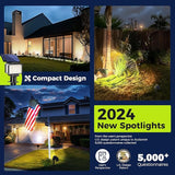 Solar Spot Lights Outdoor Waterproof for Flag, Tree, House, Garden, Yard, 3 Brightness Modes Solar Powered | Lumora
