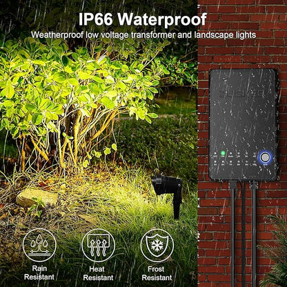 ZUCKEO All-in-One Low Voltage Landscape Lighting Kit, 5W LED Landscape Lights with Transformer, 120FT Wire and Connectors, Waterproof Outdoor Spotlight for Yard Garden House, 3000K 12V-24V, 12Pack