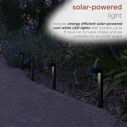 Alpine Corporation Solar-Powered Black Abstract Pathway Lights, 4-Piece (Pack of 2)