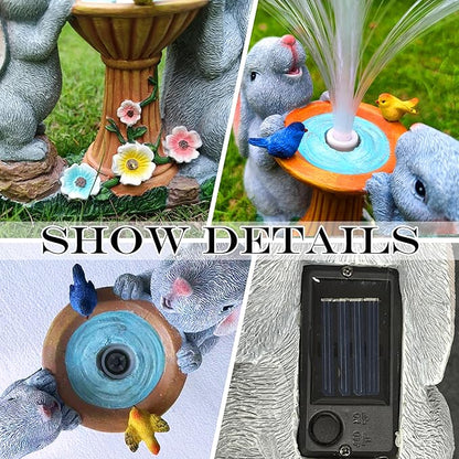 Solar Rabbit Garden Statues，LED Lights Outdoor with 7 Multi-Color Changing Modes Solar Garden Decor Yard Lights Outside Patio Lawn, Gifts for Mom Grandma Women Birthday