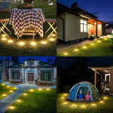 Flacchi Solar Lights Outdoor - Solar Powered Ground Lights Outdoor Solar Disk Light Waterproof Landscape Light for | Lumora