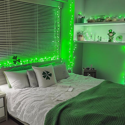 JMEXSUSS Green Christmas Lights Indoor Plug in,150 LED Connectable String Lights Outdoor, 59ft 8 Modes Green Christmas String Light for Bedroom Room Home Party Christmas Tree Decor (Pack of 2)
