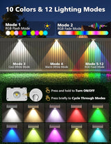 VOLISUN Solar Fence Lights, Fence Lights Solar Powered, IP65 Waterproof LED, RGB Color - Outdoor Path Light | Lumora