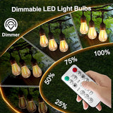 100FT Solar String Lights Outdoor Waterproof with Remote Control Solar Patio Lights 30+2 shatterproof LED E26 S14 | Lumora