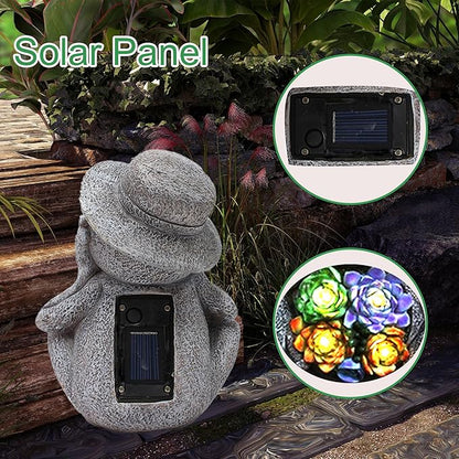 belon Outdoor Garden Decor, Solar Yard Outdoor Frog Statue with Lights and Succulent, Waterproof Solar Lights Frog Figurine for Lawn, Patio, Pathway, Balcony, Yard Decor, Gift for Mom/Family