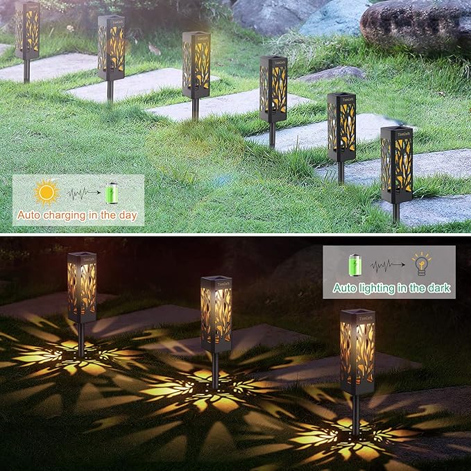 TomCare Solar Lights Outdoor Upgraded Bright Solar Pathway Lights for Path Lawn Patio Yard Walkway