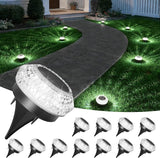 VOLISUN Solar Ground Lights Outdoor,12 Pack Flat Solar Pathway Lights,IP65 Waterproof Solar Powered Disc | Lumora