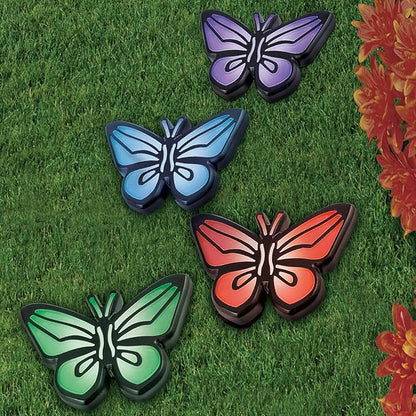 TENKO Butterfly Lights - The All Weather Solar Decorative Indoor Outdoor Lighting Butterfly Light - 4 Piece Set, Black