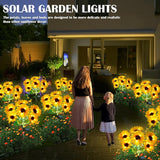 Solar Garden Lights - Solar Sunflower Outdoor Decorative Stake Lights Waterproof, Updated 60 LED Solar Flower | Lumora