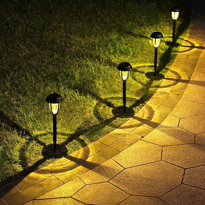 SOLPEX 8 Pack Solar Pathway Lights, Solar Path Lights Waterproof, Solar Garden Lights Outdoor for Garden, Yard, Pathway, Landscape, Walkway and Driveway (Warm White)