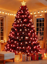 100 Feet Led Christmas Lights, Red and Warm White C9 Christmas String Lights Outdoor, 100 Strawberry Bulbs | Lumora