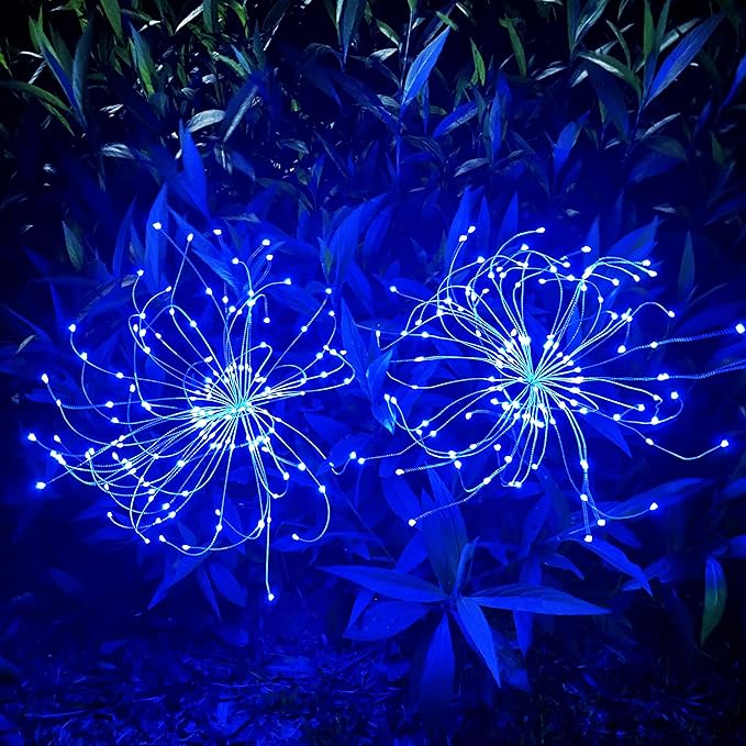 JJGoo Solar Firework Lights, 2 Pack 120 LEDs 2 Lighting Modes Solar Garden Lights Outdoor Waterproof for Yard Patio | Lumora