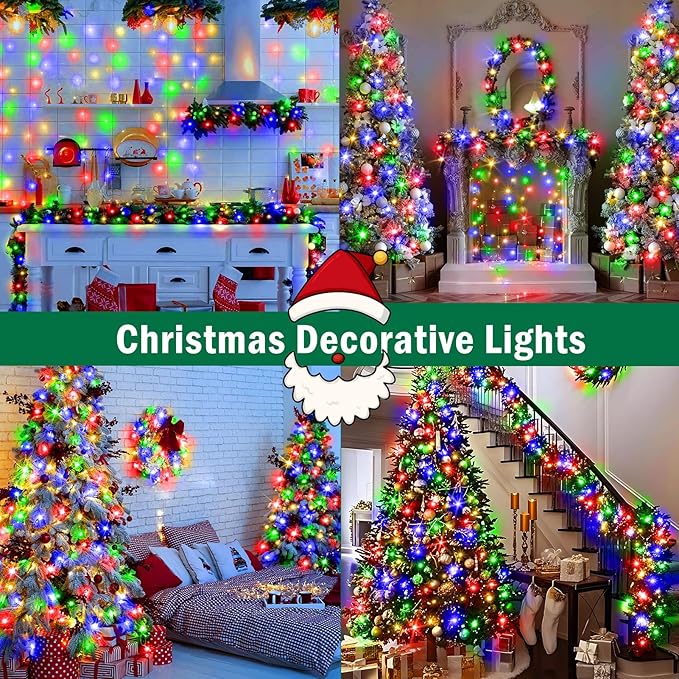 SAUIRS 197FT 500 LED Christmas Lights Outdoor String Lights with 8 Modes Timer Waterproof Fairy Light Plug in for | Lumora