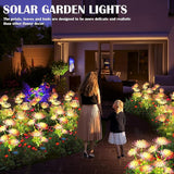 Solar Garden Lights, Solar Flowers Lights with Glowing Flowers & Stems, Solar Lights Outdoor for | Lumora