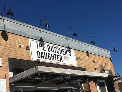 Steel Lighting Co. Venice Store Sign Light | for Outdoor Restaurant Accent Wall | 9 inch Dome | 6 inch Straight Arm | Farmhouse Warehouse Style Made in America | Dark Bronze Exterior/White Interior