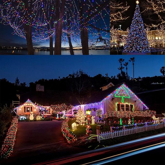 woohaha Solar String Lights, 2 Packs 100 LED Copper Wire Lights, Waterproof Fairy Decoration Starry String Lights - 8 Modes, Indoor/Outdoor for Gardens, Patios, Homes, Parties, Multi Color