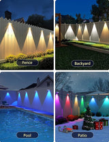 VOLISUN Solar Fence Lights, Fence Lights Solar Powered, IP65 Waterproof LED, RGB Color - Outdoor Path Light | Lumora