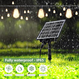 100FT Solar String Lights, Waterproof Solar Powered Patio Lights, 3 Light Modes with Remote & USB Port, 30 LED | Lumora