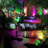 T-SUNUS Low Voltage Landscape Spotlights Christmas Ligths, 16 Color Changing Uplights with Transformer, IP65 | Lumora