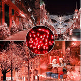 100 Counts LED Christmas Lights - 50 ft 5mm Red Commercial Grade Waterproof Indoor/Outdoor String Lights, Green | Lumora