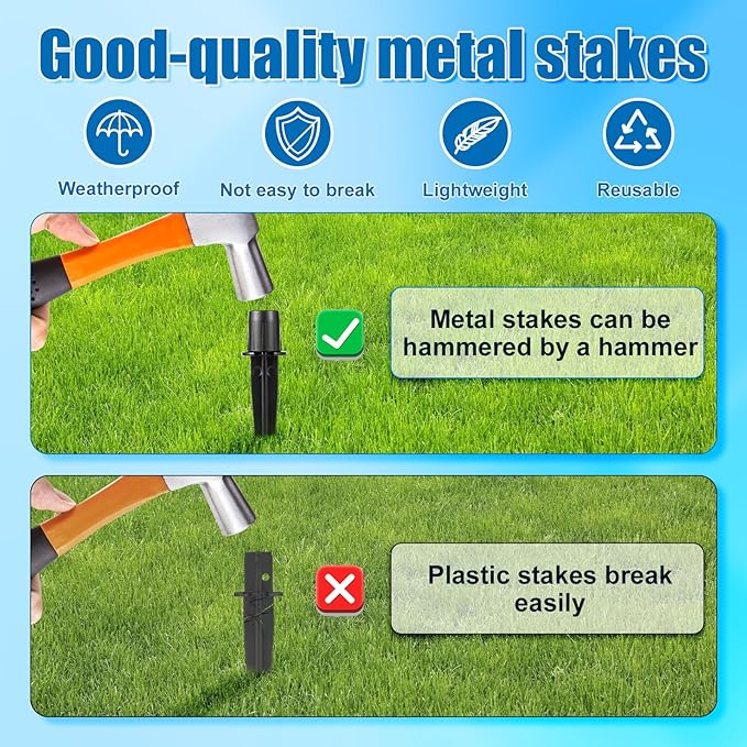 12pcs Solar Light Replacement Stakes, 5.31x0.78in Metal Replacement Stakes Solar Lights Spikes Outdoor Lighting | Lumora