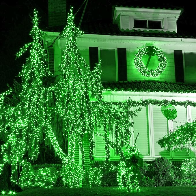 164Ft 500 LED Green St. Patrick's Day Lights, Waterproof 8 Twinkle with Memory Functions Green String Lights for | Lumora